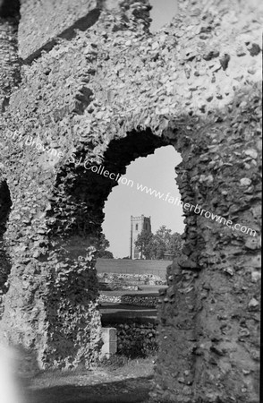 CASTLE ACRE PARISH CHURCH THROUGH BROKEN WINDOW OF 